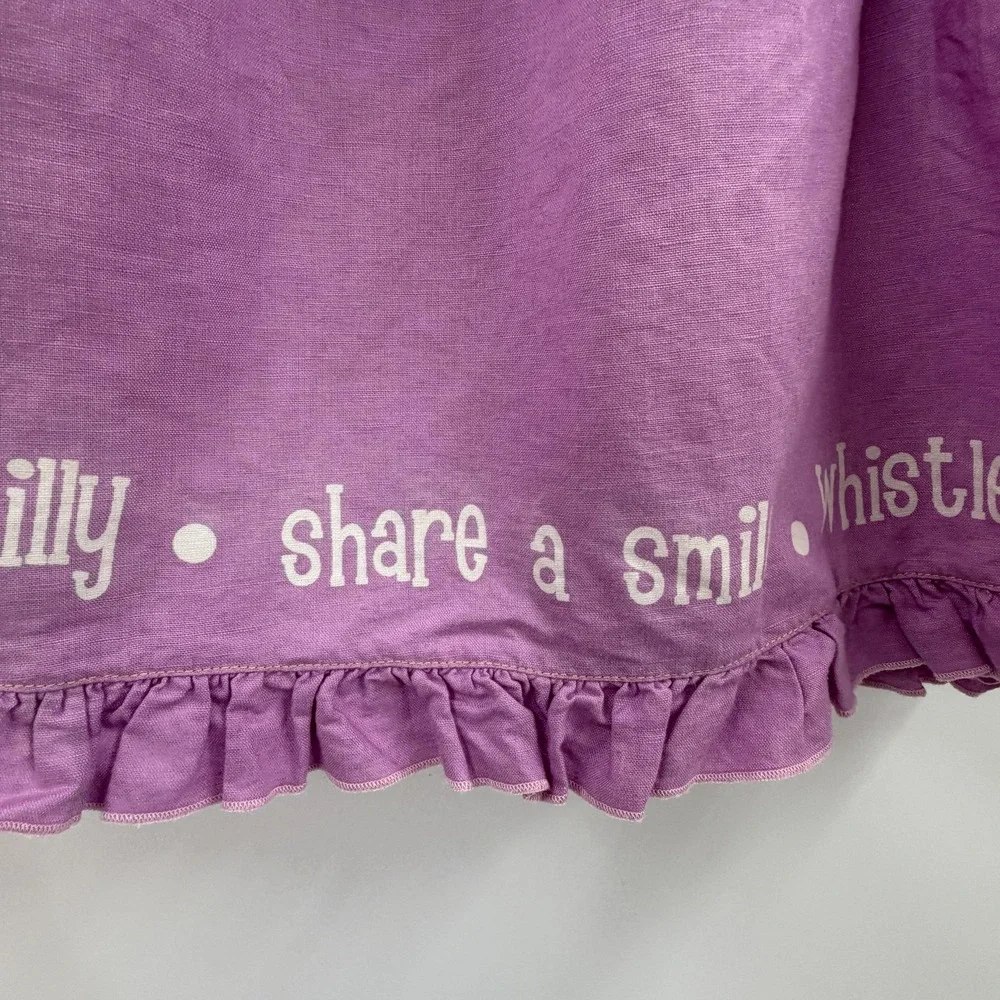 Matilda Jane Girls Dress Size 8 Purple Linen Sundress Ruffle Hem Pockets Whimsy